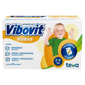 Vibovit Bobas, proszek o smaku waniliowym, 44 sasz.