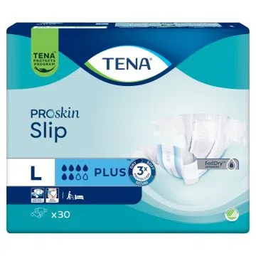 TENA Slip ProSkin Plus, pieluchomajtki, rozmiar L, 30 szt.