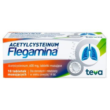 Acetylcysteinum Flegamina, 600 mg, tabletki musujące, 10 szt.