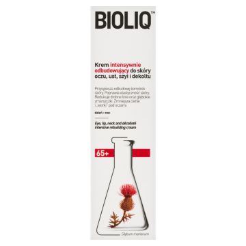 Bioliq 65+, krem intensywnie odbudowujący do skóry oczu, ust, szyi i dekoltu, 30ml