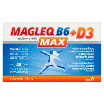 Magleq B6 Max + D3, tabletki, 45 szt.