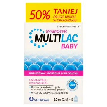 Multilac Baby, krople, synbiotyk, 5 ml x 2 op.,PROM.755/20