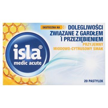 Isla medic acute miodowo-cytrusowa, pastylki do ssania, 20 szt.