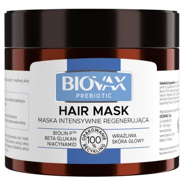 Biovax Prebiotic, maska, intens.regen.,do wlosow, 250 ml