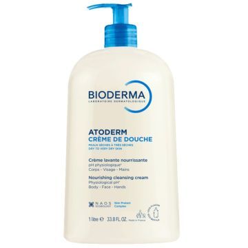 Bioderma Atoderm, kremowy żel, do mycia twarzy i ciała, 1000 ml