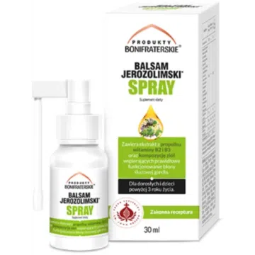 Produkty Bonifraterskie, Balsam Jerozolimski, spray, 30 ml