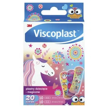 Viscoplast Plastry Magiczne, dekorowane plastry dla dzieci, 2 rozmiary, 20 szt.