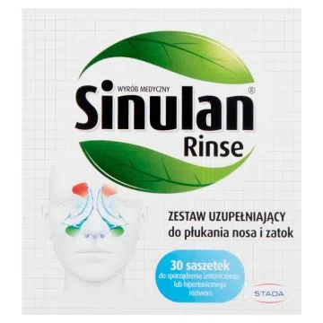 Sinulan Rinse, zestaw uzupełniający do płukania nosa i zatok, 30 saszetek