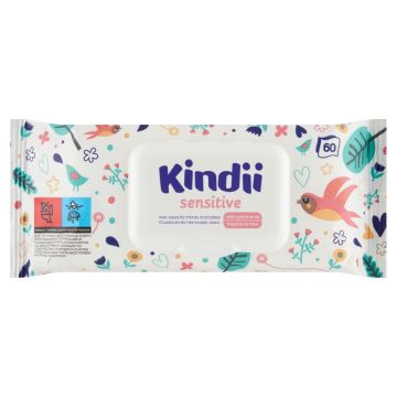 Kindii Sensitive, chusteczki dla niemowląt i dzieci, 60 szt.