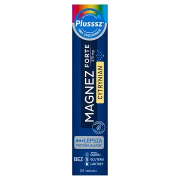 Plusssz Magnez Forte Cytrynian, tabletki musujące, 24 szt.
