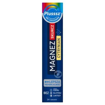 Plusssz Magnez Skurcz Cytrynian, tabletki musujące, 24 szt.