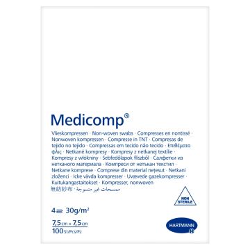 Kompr.wlokn.n/j.Medicomp, 7,5x7,5, 4w, 100szt