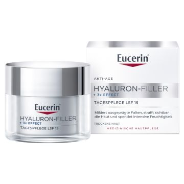 Eucerin Hyaluron Filler+3x Effect, krem,n/dz,SPF15,s.su,50ml