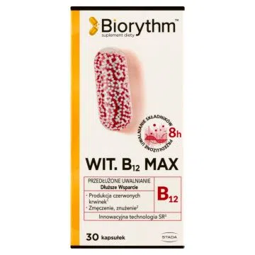 Biorythm Witamina B12 Max, kaps.o przedl.uwaln.,30 szt
