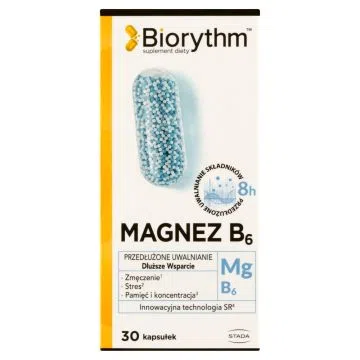 Biorythm Magnez B6, kaps.o przedl.uwaln.,30 szt
