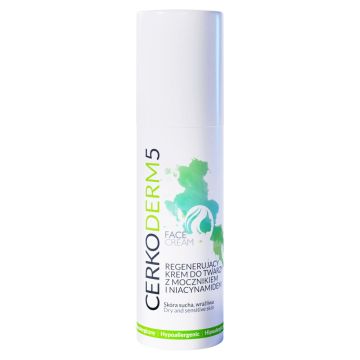 Cerkoderm  5, krem do twarzy regenerujący z mocznikiem, 50 ml