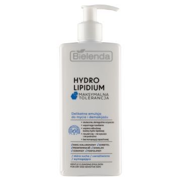 Bielenda Hydro Lipidium, Delikatna emulsja do mycia i demakijażu, 300 ml