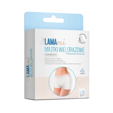 LAMAmi majtki wielorazowe, poporodowe, siateczkowe, L/XL, 2 sztuki