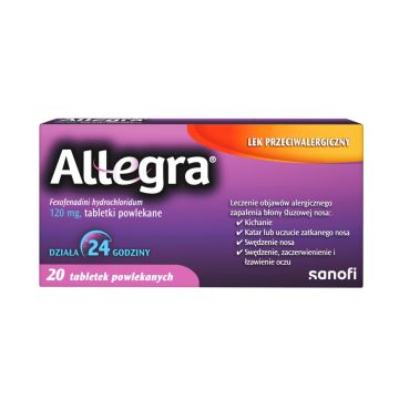 Allegra, 120 mg, tabl.powl., 20 szt