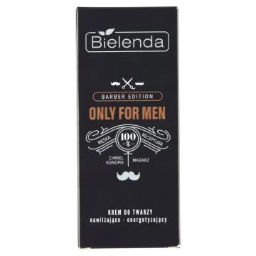 Bielenda Only for Men Barber Edition, Krem do twarzy nawilżająco-energetyzujący, 50 ml