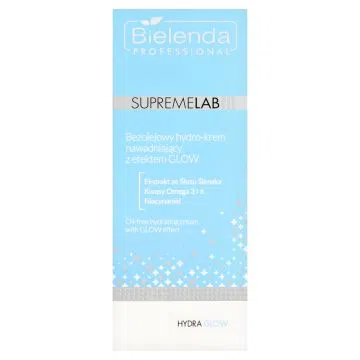 Bielenda Professional Supremelab Hydra Glow, Bezolejowy hydro-krem nawadniający z efektem glow, 50 ml