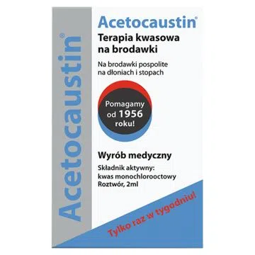 Acetocaustin, płyn,terapia kwasowa na brodawki, 2 ml