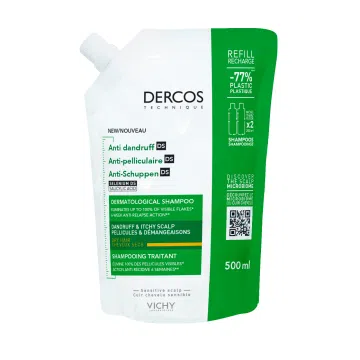 Vichy Dercos DS, szampon przeciwłupieżowy, włosy suche, refill, 500ml