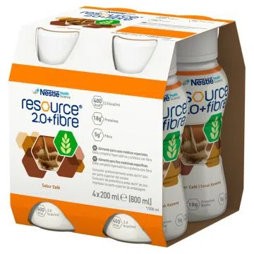 Resource 2.0+Fibre, płyn o smaku kawowym, 4 x 200 ml