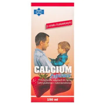 Calcium Polfarmex, syrop, o smaku truskawkowym, 150 ml
