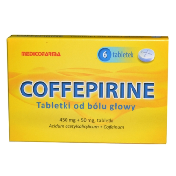 Coffepirine Tabletki od bólu głowy, 450 mg+50 mg, 6 szt.