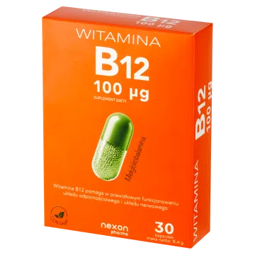 Nexon Pharma, Witamina B12 100 mcg, kapsułki, 30 szt.