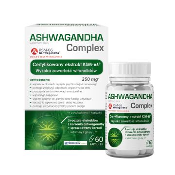Ashwagandha Complex, kapsułki twarde, 60 szt.