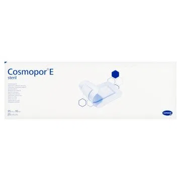 Cosmopor E, plastry opatrunkowe jałowe, 35 x 10 cm, 25 szt.