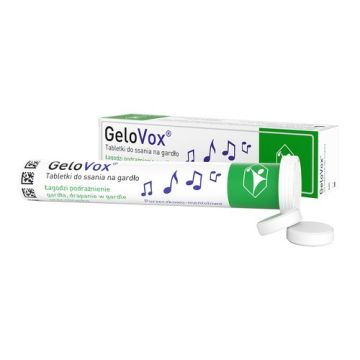 GeloVox, tabletki do ssania na gardło, porzeczkowo-mentolowe, 20 szt.