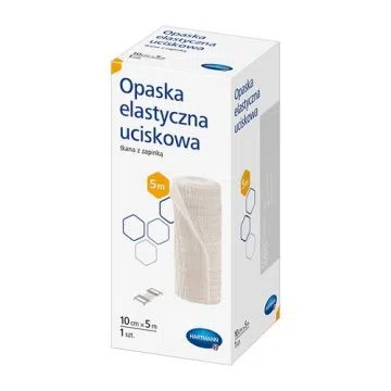 Opaska elastyczna uciskowa tkana z zapinką, 10 cm x 5 m, 1 szt.