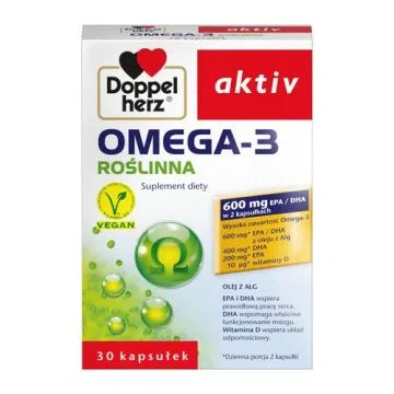 Doppelherz Aktiv Omega-3 Roślinna, kapsułki, 30 szt.