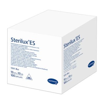 Sterilux ES, kompresy niejałowe, 13-nitkowe, 8 warstwowe, 10 cm x 10 cm, 100 szt.