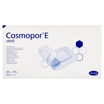 Cosmopor E, plastry opatrunkowe jałowe, 20 x 10 cm, 25 szt.