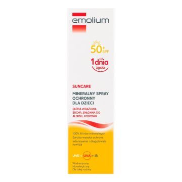 Emolium Suncare, mineralny spray ochronny, SPF 50+, 100 ml