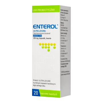 Enterol, 250 mg, kaps.twarde,(i.rów),Delf,Grecja, 20 szt