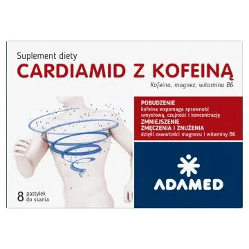 Cardiamid z kofeiną, pastylki do ssania, smak cytrusowy, 8 szt.