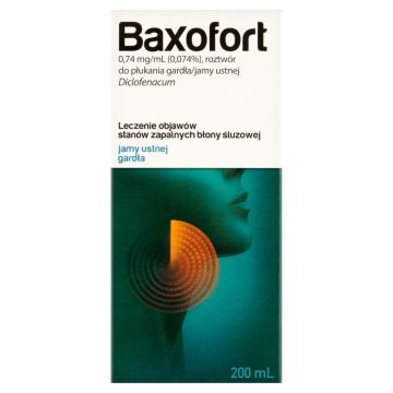 Baxofort, 0,74 mg/ml, roztw.do płuk.j.ustn,gardła, 200 ml