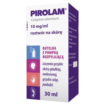 Pirolam, 10 mg/ml, roztwór na skórę, 30 ml