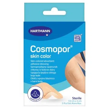 Cosmopor Skin Color, samoprzylepny opatrunek jałowy, 7,2 x 5 cm, 5 szt.