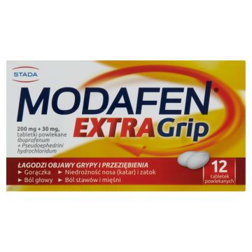 Modafen Extra Grip, 200 mg + 30 mg, tabletki powlekane, 12 szt.