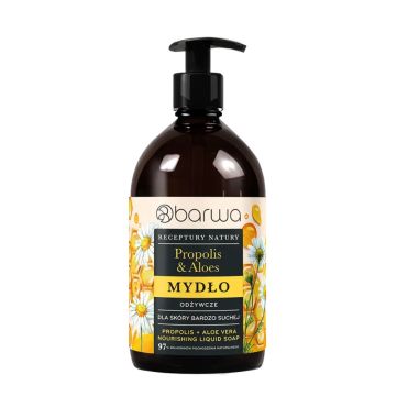 Barwa, Mydło w płynie odżywcze Propolis + Aloes Receptury Natury, 480 ml
