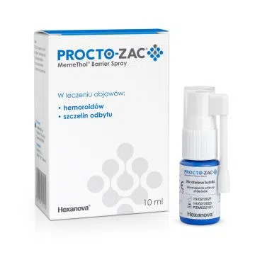 Procto-Zac Memethol Barrier Spray, na hemoroidy i szczeliny odbytu, 10 ml