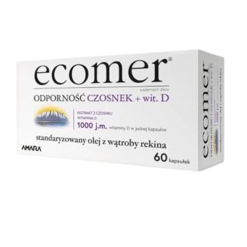 Ecomer Odporność Czosnek + wit.D, kaps., 60 szt