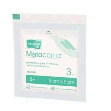 Kompr.gaz.jal.Matocomp,17nit, 5x5cm, 8w, 3 szt
