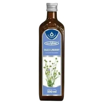 Olej lniany, tloczony na zimno,1000 ml